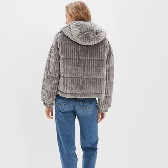 AE Textured Puffer Jacket/ Metallic