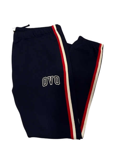 OVO- Navy With Red/White Vertical Stripe Sweatpants