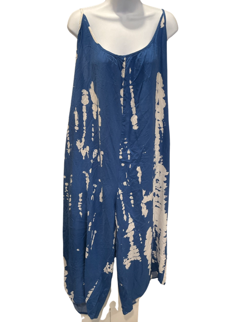 Buenos Ninos Women’s V Neck Boho Tie Dye Jumpsuit Adjustable Straps