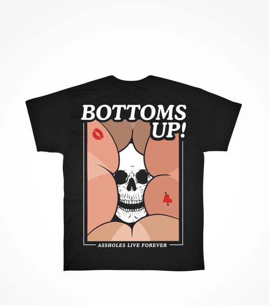 A.L.F. “Bottoms Up” Black Tee