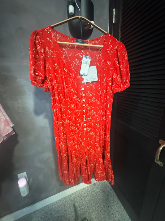 Ralph Lauren Red Floral Dress
