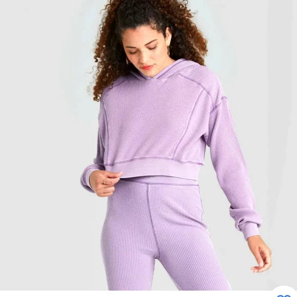 WILD FABLE WAFFLE KNIT HOODED THERMAL