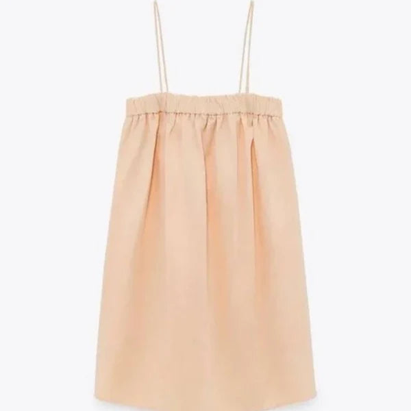 ZARA Peach Dress Linen