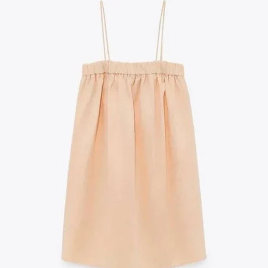 ZARA Peach Dress Linen