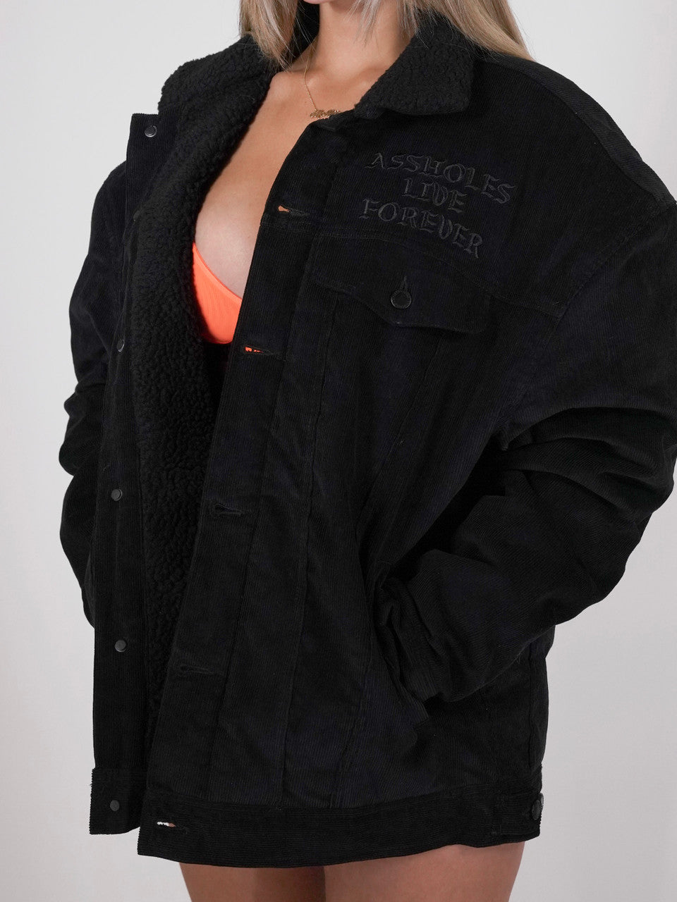 Black Corduroy Jacket w/Sherpa lining