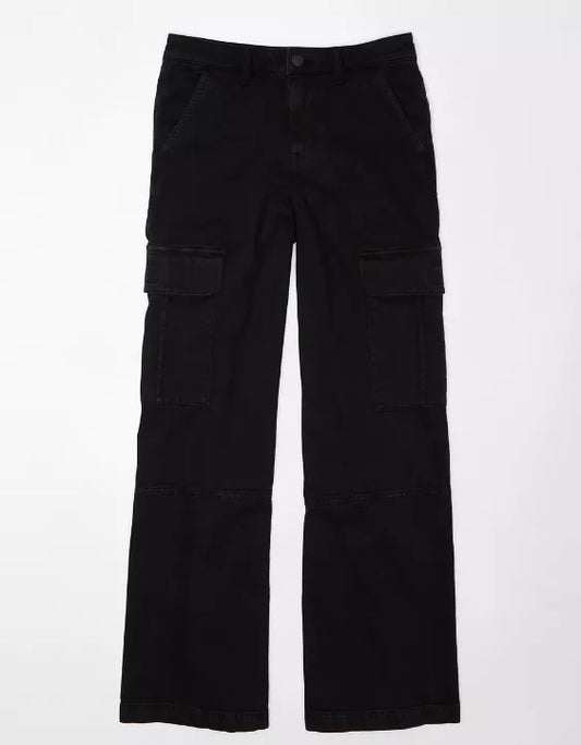 American Eagle Stovepipe Black Cargos