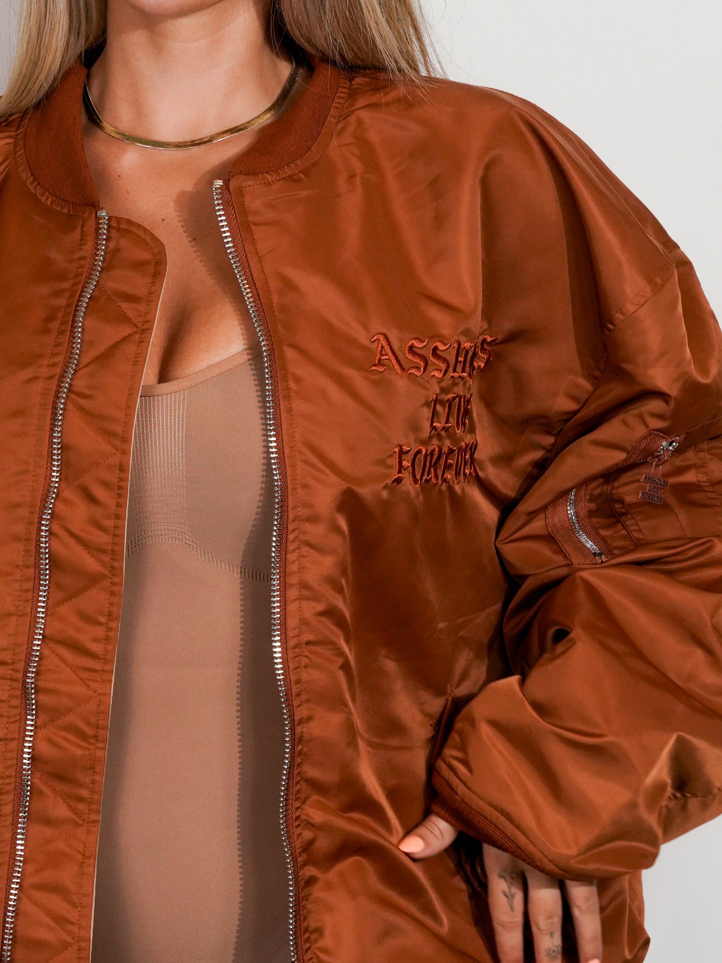 A.L.F. BROWN/TAN REVERSIBLE BOMBER JACKET