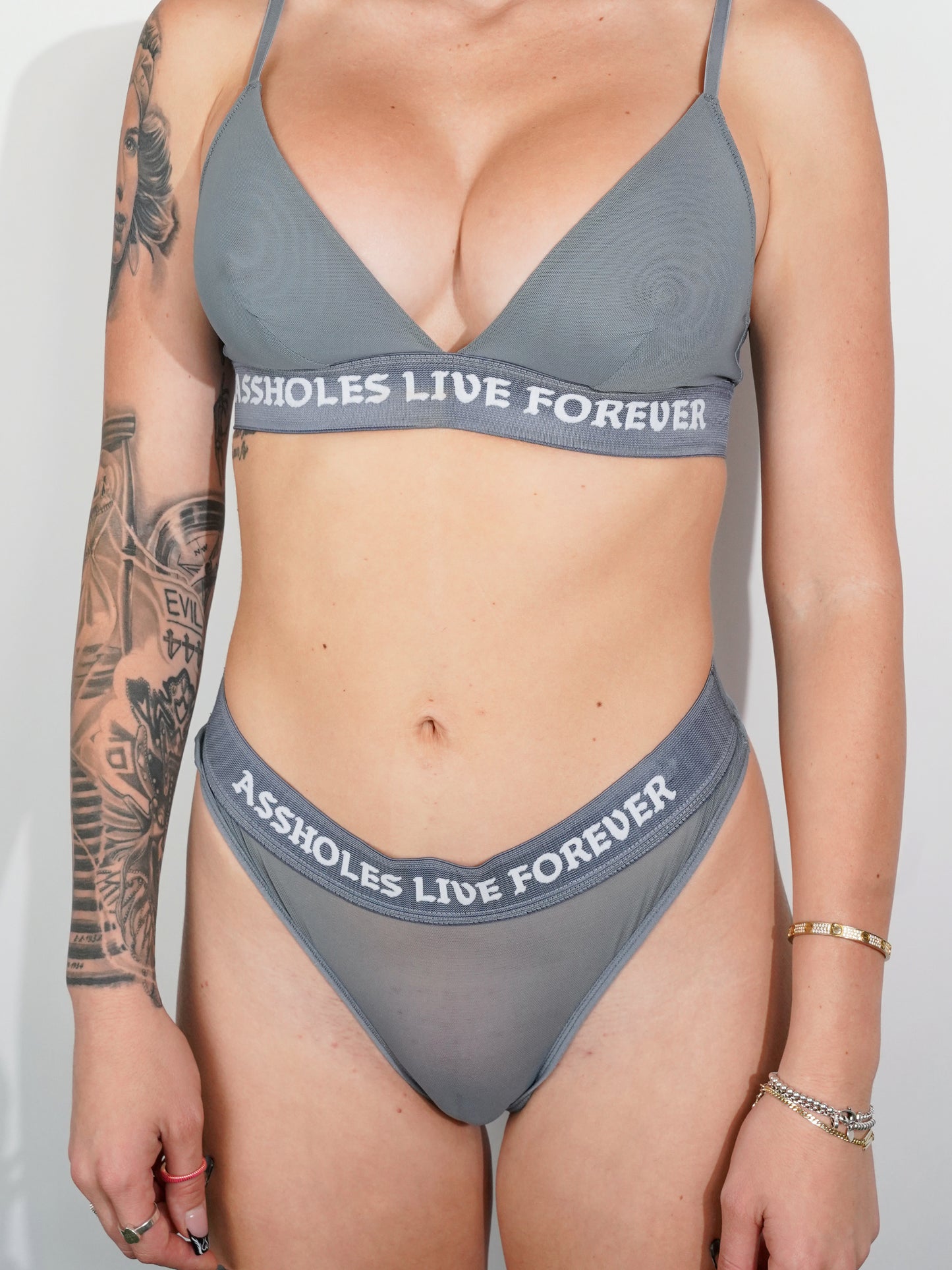 A.L.F. - Grey Mesh Thong