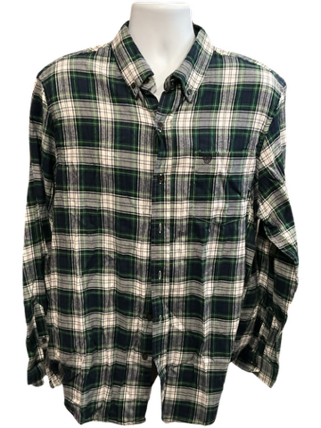 Chaps Green/White Plaid Button Down