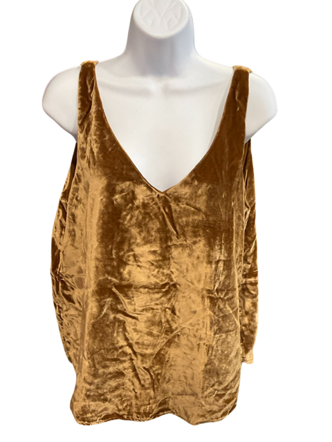 Loft Velvet V Neck Tank/ Mustard