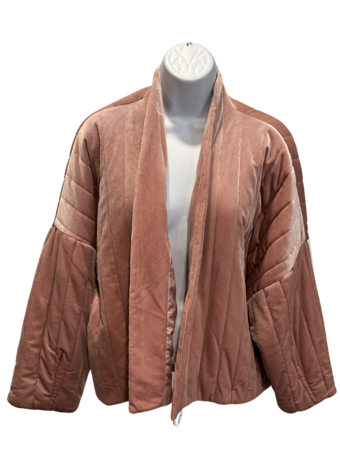 A New Day Rose Pink Quilted Velvet Short Duster Jacket