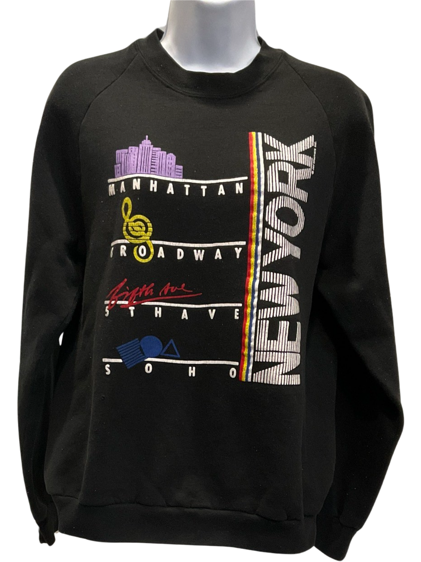 New York American Vintage Men's Black and White Sweatshirt