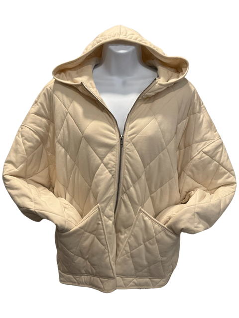 WILD FABLE Hooded Quilted Jacket/ Light Beige