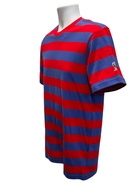 OVO-RED/BLUE STRIPED SHORT SLEEVE T-SHIRT