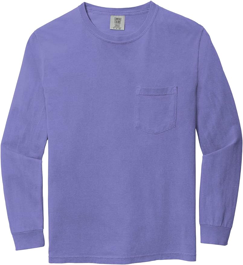 Comfort Colors Long Sleeve Garment Dyed Pocket Tee