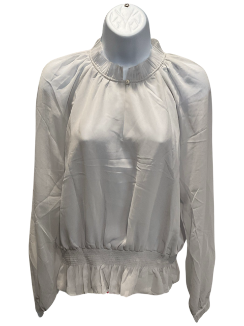 Ann Taylor High Collar Smock Waist Blouse