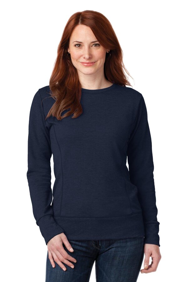 Anvil Women's French Terry Crewneck Sweatshirt (Navy)