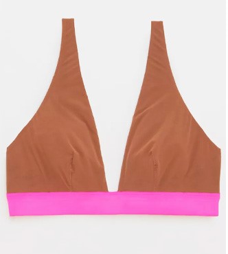 SMOOTHEZ by Aerie Mesh Plunge Bralette/Pink Chocolate