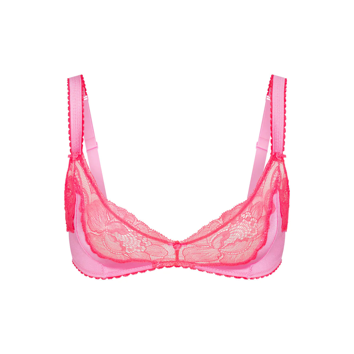 SKIMS LIMITED EDITION- Stretch Satin Lace Triangle Bralette Neon Orchid