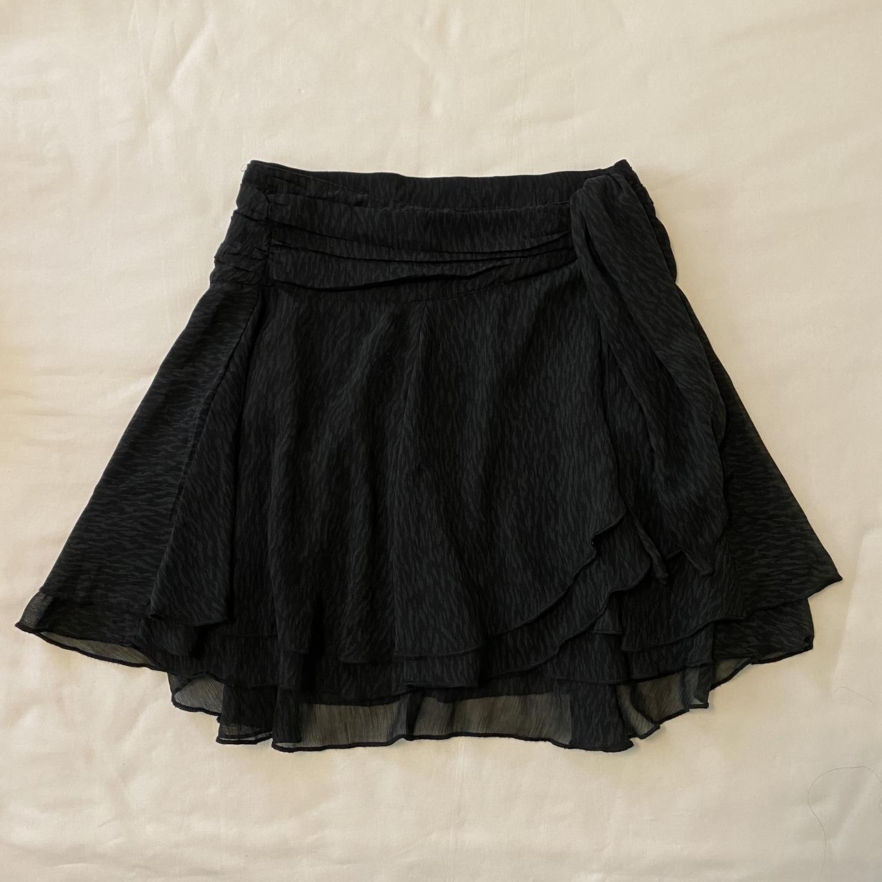 Aerie Flowy Black Wrap Skirt