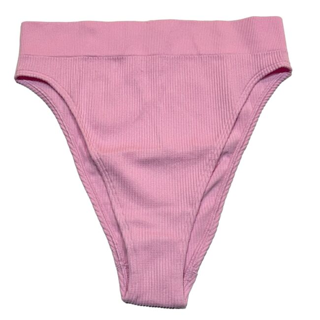 AERIE High Cut Bikini Pantie Underwear Pink Ribbed