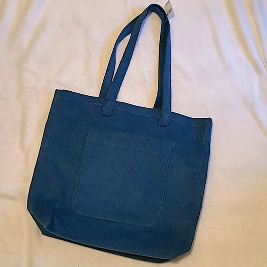 American Eagle Blue Corduroy Tote Bag