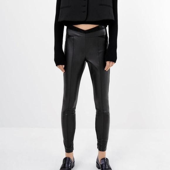 Zara Faux Leather Legging/Trim