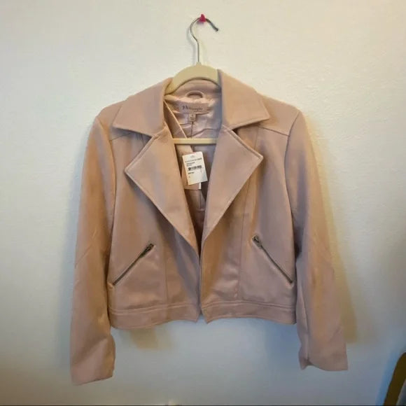 Philosophy - faux suede mauve moto jacket