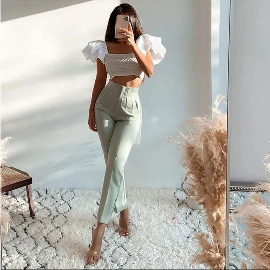 Zara Mint Trouser Pant High Waisted