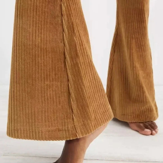 Aerie - "Groove On" Flare Ribbed  Velour Pants