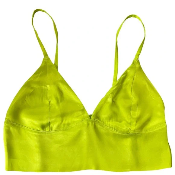 Aerie Neon Green Satin Bralette