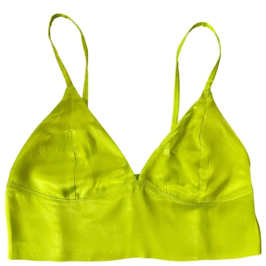 Aerie Neon Green Satin Bralette