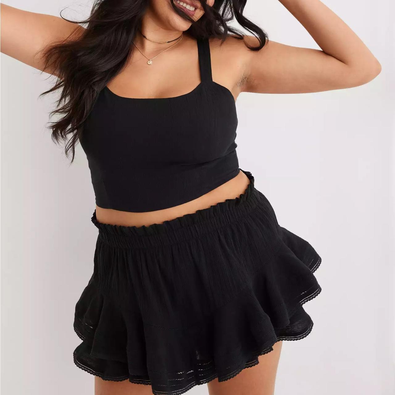 Aerie Black Rock ‘N’ Ruffle Skort