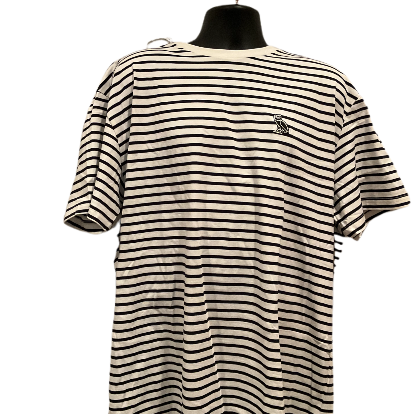 OVO - BLACK/WHITE NAUTICAL STRIPED T-SHIRT (XXXL)